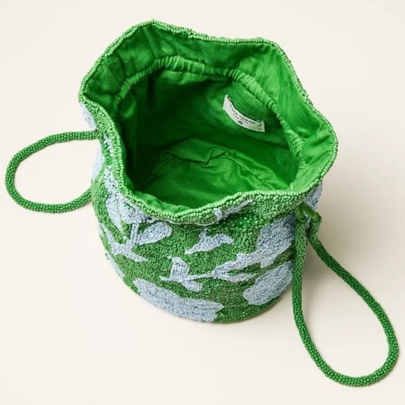 Kate Spade Target NWT - Beaded Classic Rose Drawstring Bucket Bag - Picture 3 of 4